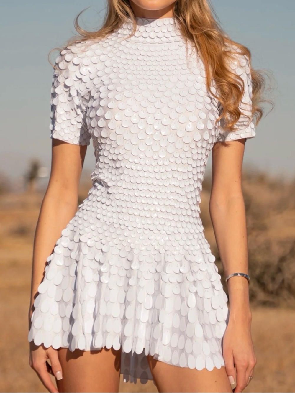White Sequin Dress